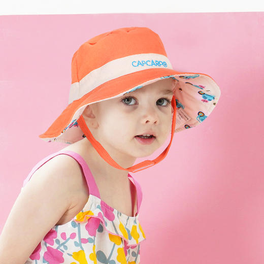 capcarpo儿童双面遮阳网眼渔夫帽防晒帽   HH 商品图0