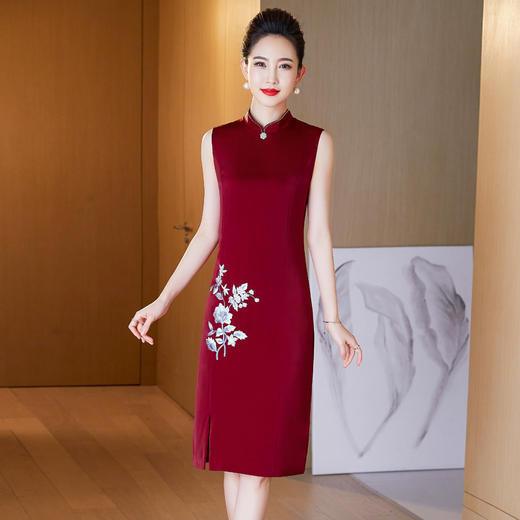 LC-2169新款气质两件套连衣裙结婚母装婚宴礼服喜婆婆旗袍 商品图3