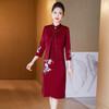 LC-2169新款气质两件套连衣裙结婚母装婚宴礼服喜婆婆旗袍 商品缩略图1