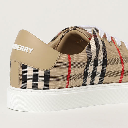 【一】BURBERRY 博柏利 Vintage 格纹拼皮革运动鞋 女士休闲鞋 经典格子 8049777 A7026 商品图3