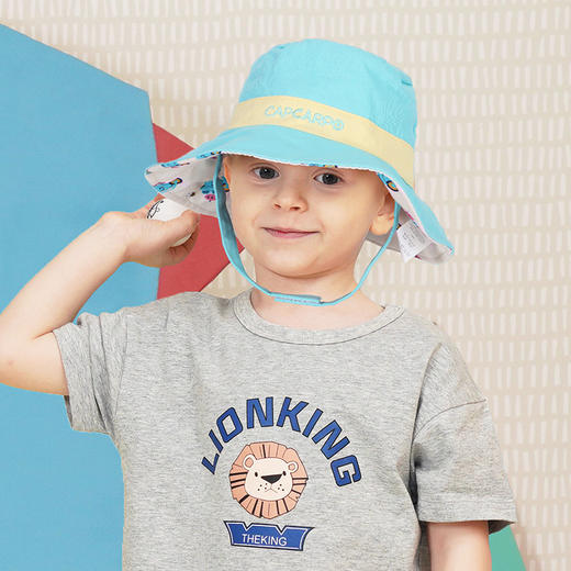 capcarpo儿童双面遮阳网眼渔夫帽防晒帽   HH 商品图1