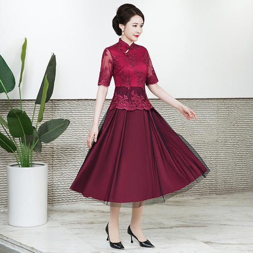 敬酒服喜婆婆婚礼服妈妈装复古蕾丝旗袍连衣裙 BLH-2240 商品图2