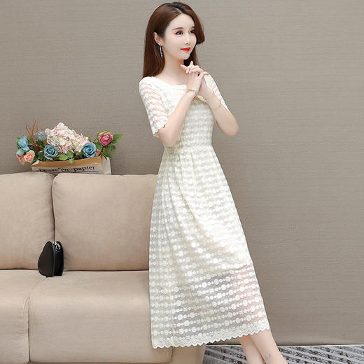 YWE SC111小香风蕾丝连衣裙气质优雅A字裙 商品图3