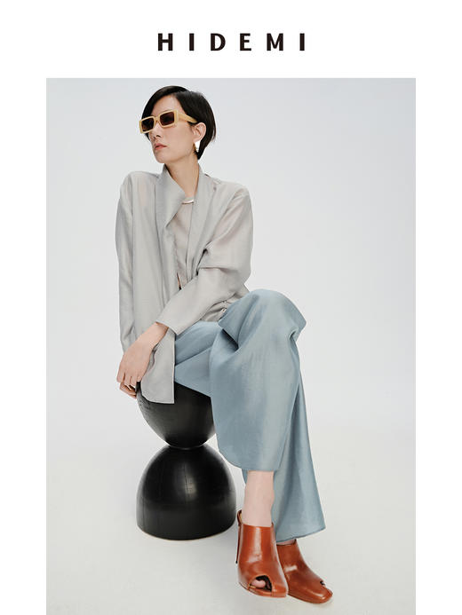 HIDEMI 轻盈风缕感松紧带式薄款显瘦舒适空气裤 商品图5