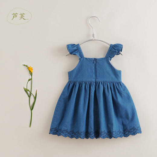 【打折】【马克珍妮 芦芙】夏装 女童全棉牛仔木耳边吊带裙220732 商品图1