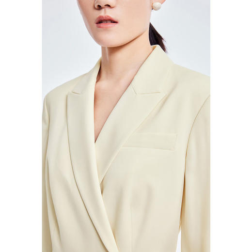 LILY2022夏季新款女装气质纯色通勤款修身西装式连衣裙122210C7160 商品图3