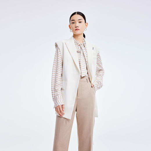 LILY2022夏季新款女装设计感时尚高级前长后短马甲外套122210C0120 商品图1