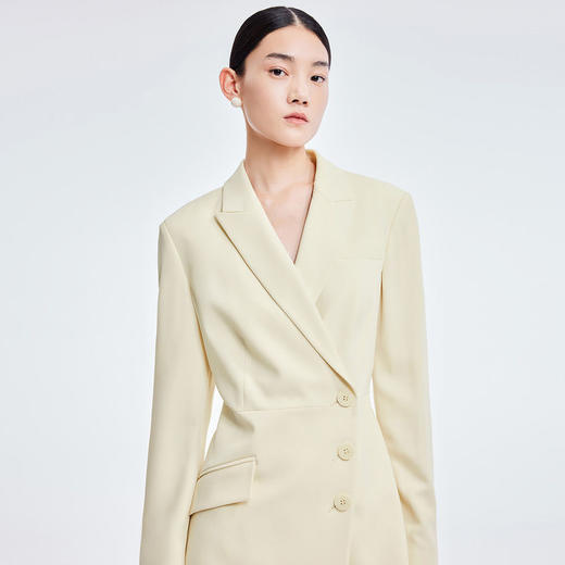 LILY2022夏季新款女装气质纯色通勤款修身西装式连衣裙122210C7160 商品图1