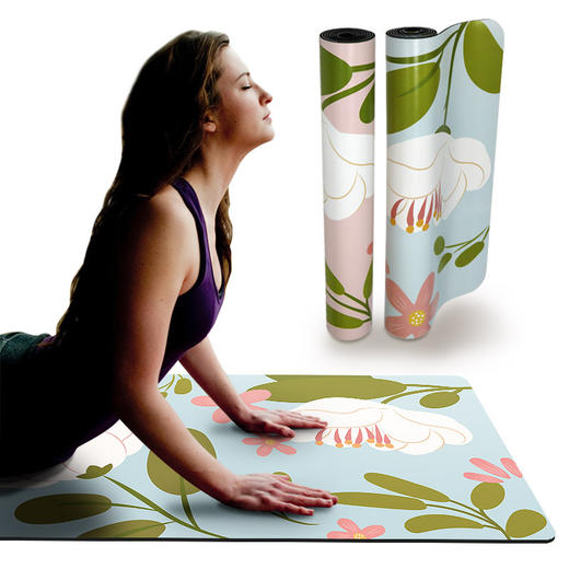 【防滑吸汗】花香打印版天然橡胶专业家用舞蹈健身印花瑜伽垫  JiaM 000  Y03 商品图2