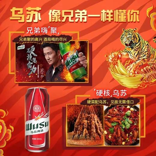 【促销】乌苏啤酒500ml*12听装罐装整箱新疆大红乌苏易拉罐QJH 商品图2