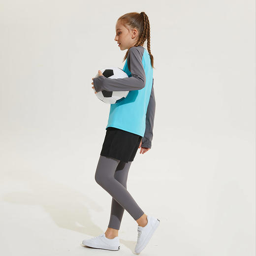儿童长袖T恤秋季新款插肩袖弹力透气打底衫速干运动衣 商品图3