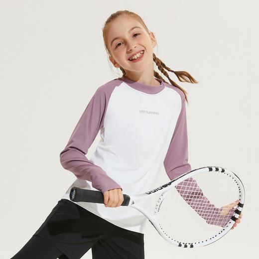 儿童长袖T恤秋季新款插肩袖弹力透气打底衫速干运动衣 商品图2