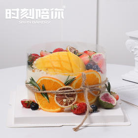 森系 动物奶油水果裸蛋糕（双层鲜果夹心）