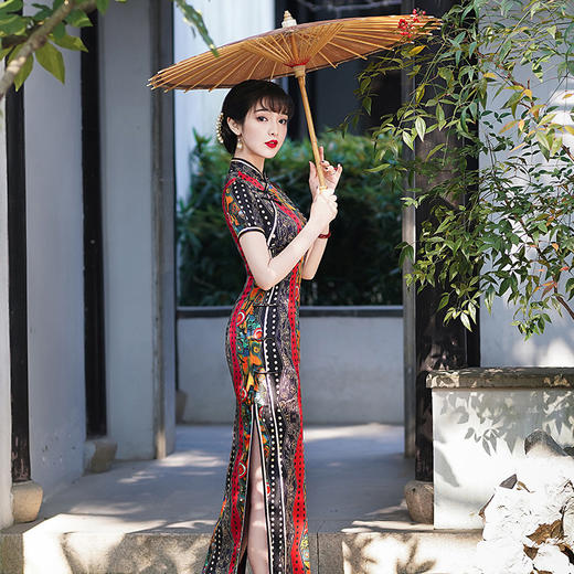 气质真丝旗袍2022年新款气质少女年轻款改良复古中国风连衣裙WXG-2201 商品图2