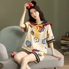 2022夏季韩版ins纯棉睡衣女士休闲套装短袖短裤宽松学生睡眠家居服女秋季薄款时尚套装可外穿 商品缩略图4