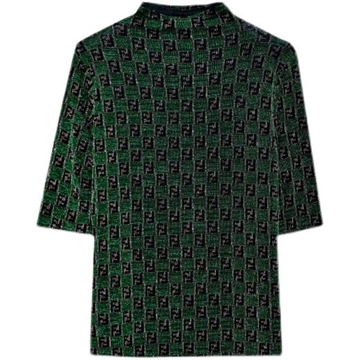 KQL dydd8526烫金亮丝豹纹五分袖打底衫 商品图4