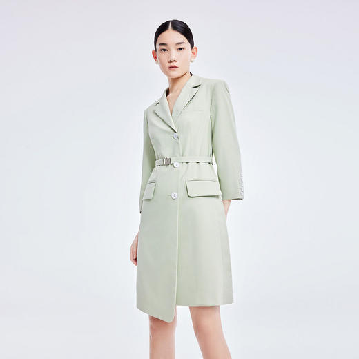 LILY2022夏季新款女装气质纯色通勤款显瘦西装式连衣裙122210C7559 商品图0