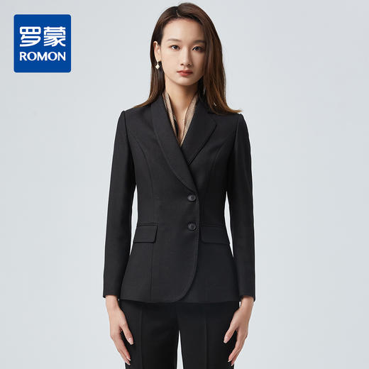 【上衣+裤子】罗蒙春季西服套装女士商务通勤百搭修身显瘦职业西装女 商品图0