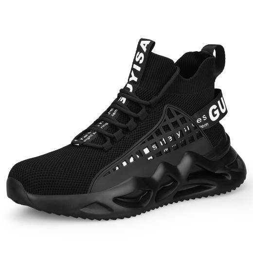 新款高帮黑色超轻透气劳保鞋钢头防砸防刺舒适防臭安全工作鞋高帮款 商品图1