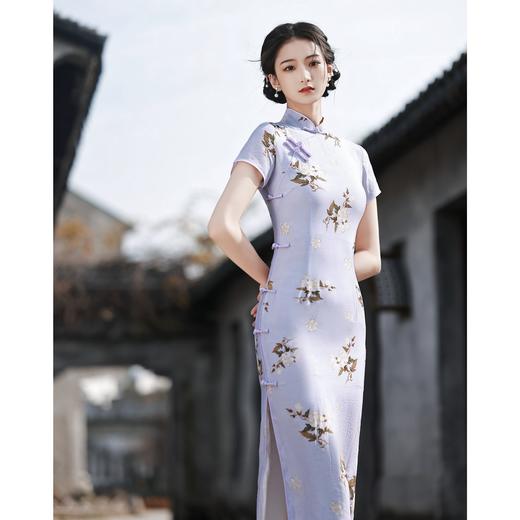 2022年新款改良民国风仿苎麻旗袍长款少女旗袍连衣裙  BJS-6285 商品图8