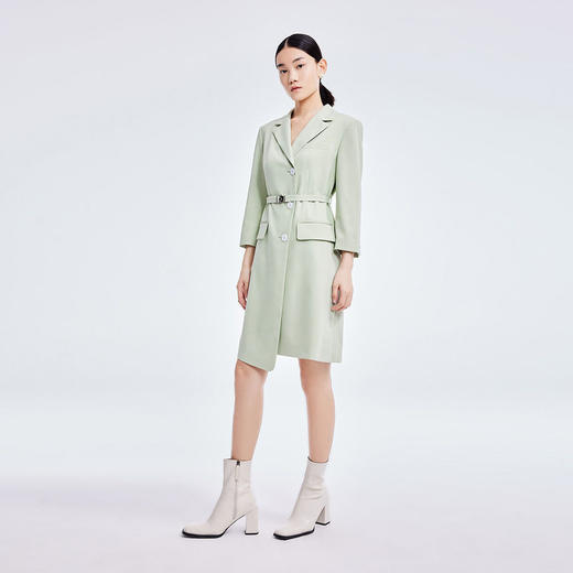 LILY2022夏季新款女装气质纯色通勤款显瘦西装式连衣裙122210C7559 商品图2