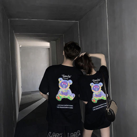 2022新春夏亲子装一家三四口小熊母子母女妈妈裙婴儿爬服短袖T恤国庆清明出游 商品图2