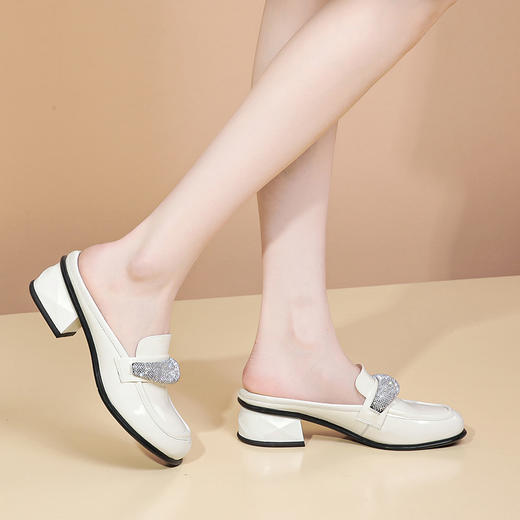 OLD  7326aa包头半拖鞋松糕底显高厚底休闲一脚蹬外穿 商品图2