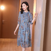 真丝连衣裙女中长裙印花显瘦桑蚕丝A字裙 LS-24102 商品缩略图3