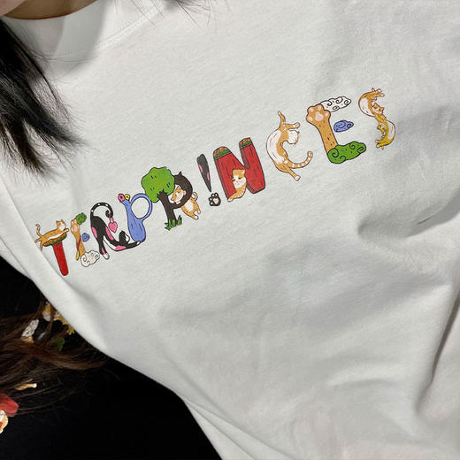 【宫里T恤】肥喵游园印花短袖T恤 商品图1