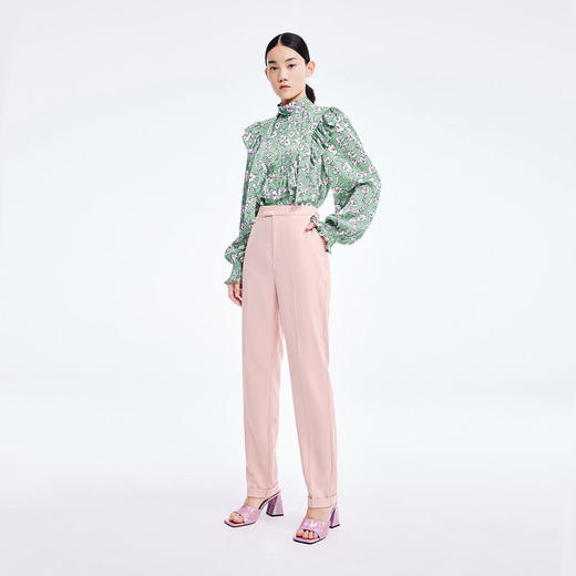 LILY2022夏季新款女装气质通勤款纯色显瘦高腰西装长裤122210C5141 商品图2