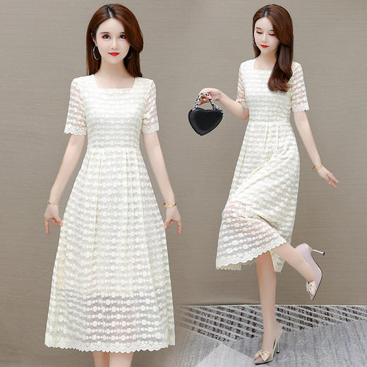 YWE SC111小香风蕾丝连衣裙气质优雅A字裙 商品图2
