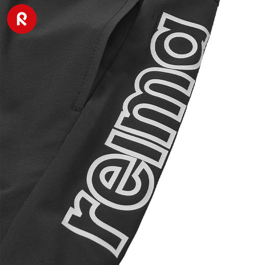 reima男孩儿童大童短裤新款休闲舒适字母运动黑色速干裤子 商品图4