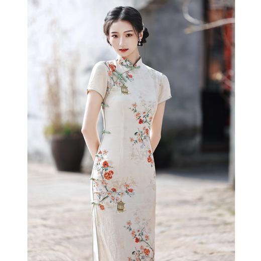 2022年新款改良民国风仿苎麻旗袍长款少女旗袍连衣裙  BJS-6285 商品图3