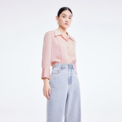 LILY2022夏季新款女装气质高级通勤款洋气优雅垂感衬衫122210C4159 商品图1