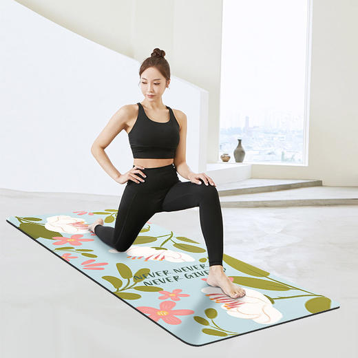 【防滑吸汗】花香打印版天然橡胶专业家用舞蹈健身印花瑜伽垫  JiaM 000  Y03 商品图3