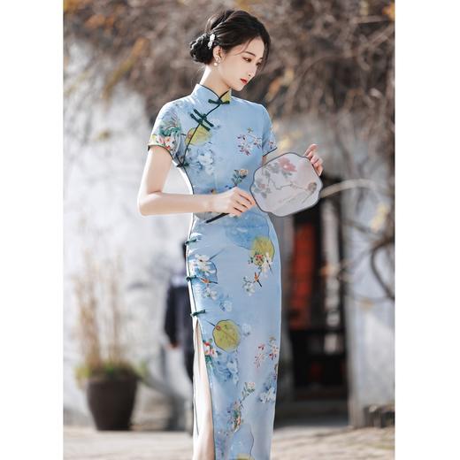 2022年新款改良民国风仿苎麻旗袍长款少女旗袍连衣裙  BJS-6285 商品图7