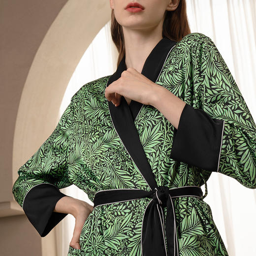 Solo seta22姆米真丝睡袍睡衣女中长款桑蚕丝睡裙轻奢可外穿秋冬 商品图3