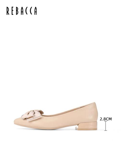 2楼瑞贝卡蝴蝶结气质浅口尖头低跟女鞋22AW0512 商品图1