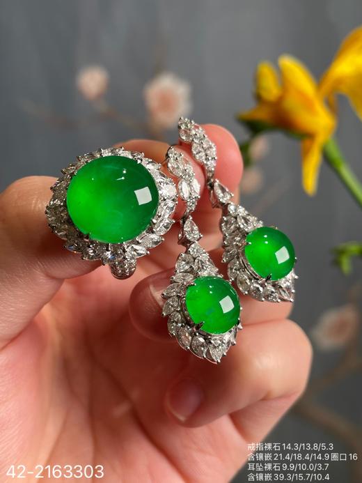 42-2163303，艳绿蛋面套装。具体价格微信咨询 商品图0