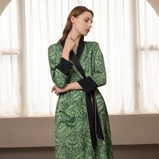 Solo seta22姆米真丝睡袍睡衣女中长款桑蚕丝睡裙轻奢可外穿秋冬 商品图1