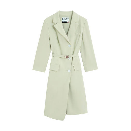 LILY2022夏季新款女装气质纯色通勤款显瘦西装式连衣裙122210C7559 商品图4