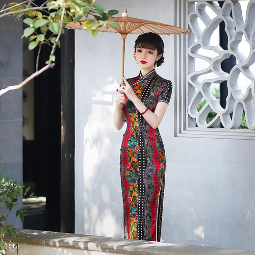 气质真丝旗袍2022年新款气质少女年轻款改良复古中国风连衣裙WXG-2201 商品图1