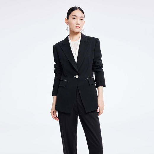 LILY2022夏季新款女装设计感双门襟气质通勤西装122200C2127 商品图0