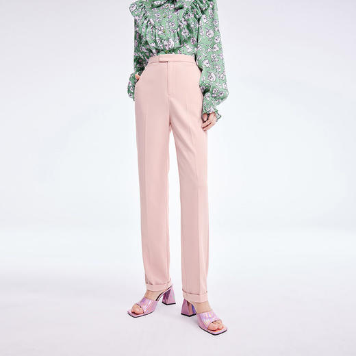 LILY2022夏季新款女装气质通勤款纯色显瘦高腰西装长裤122210C5141 商品图0