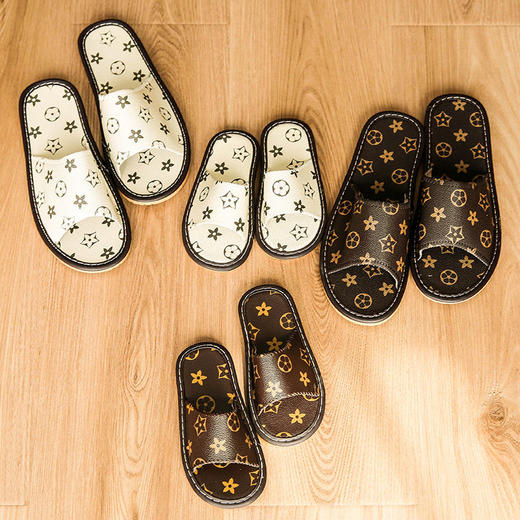 亲子拖鞋夏季一家三口亲子情侣皮拖鞋儿童室内居家地板防滑凉拖鞋男女童新国庆清明出游 商品图0