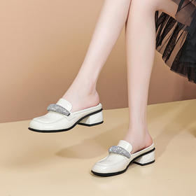 OLD  7326aa包头半拖鞋松糕底显高厚底休闲一脚蹬外穿