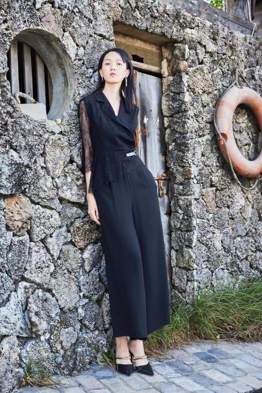 2楼L.MAIXIA蕾丝和聚酯纤维拼接连体裤2022年新款 商品图0