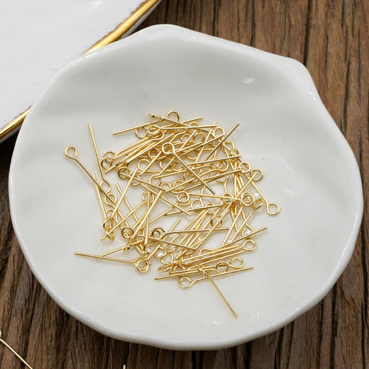 14K包金9字针DIY念珠配件意卡米诺连接针耳环首饰串珠工具 商品图3