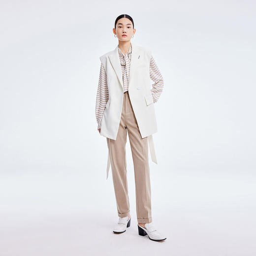 LILY2022夏季新款女装设计感时尚高级前长后短马甲外套122210C0120 商品图2