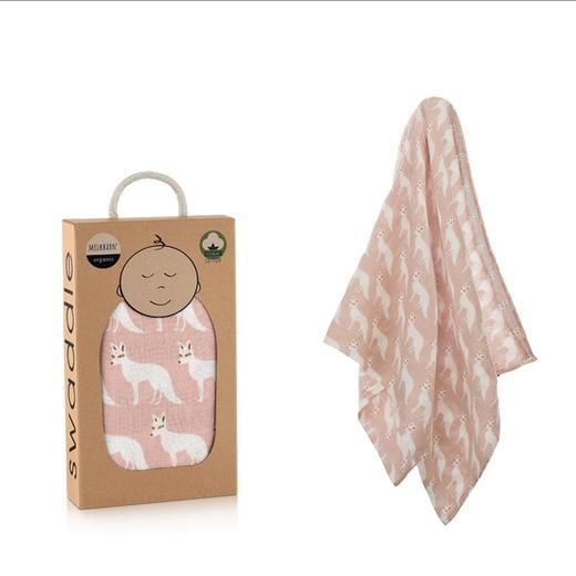Milkbarn有机棉包巾粉色狐狸 商品图0